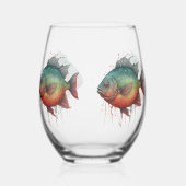 Mug - Watercolor Series: Piranha Wijnglas Zonder Voet (Links)