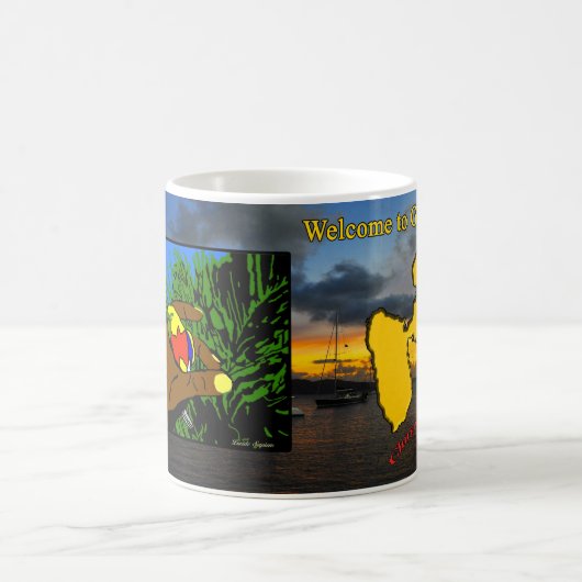 Mug: Welcome to Guadeloupe. Koffiemok (Center)