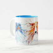 Mug Whimsical Scottish Collies Tweekleurige Koffiemok (Voorkant links)