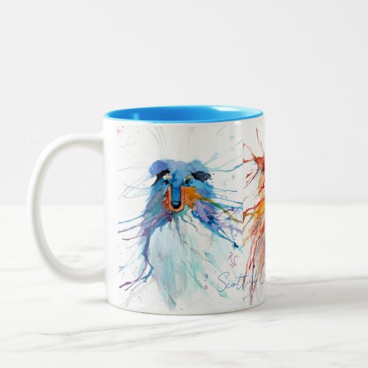 Mug Whimsical Scottish Collies Tweekleurige Koffiemok (Links)