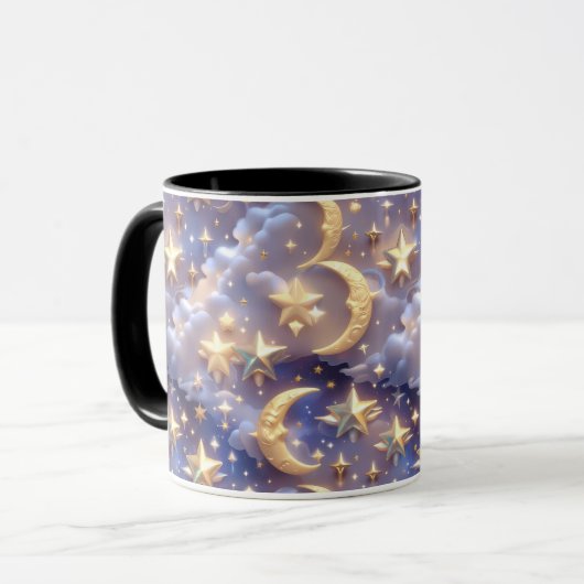 Mug - White Celestial Moon Mok (Voorkant links)