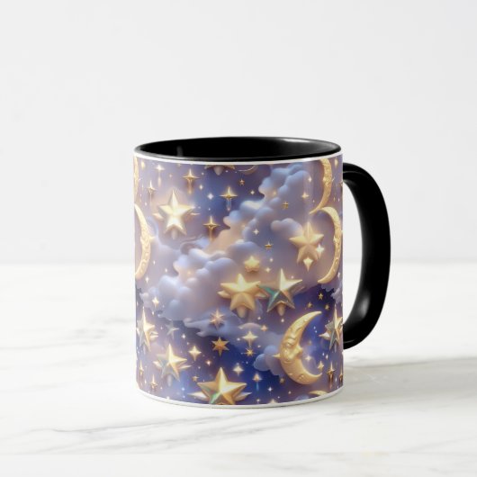 Mug - White Celestial Moon Mok (Voorkant rechts)
