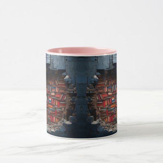 mug with a book design mok (Midden)