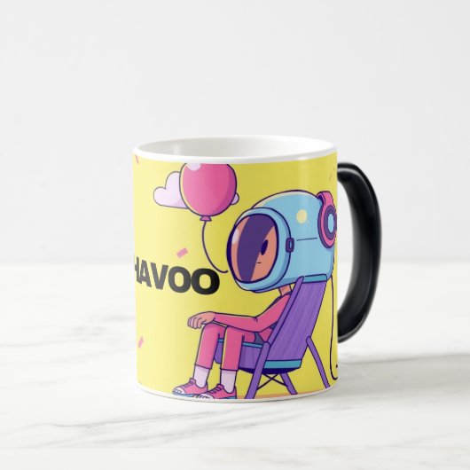 Mug With Astronaut Relaxing in his Chair Magische Mok (Voorkant rechts)