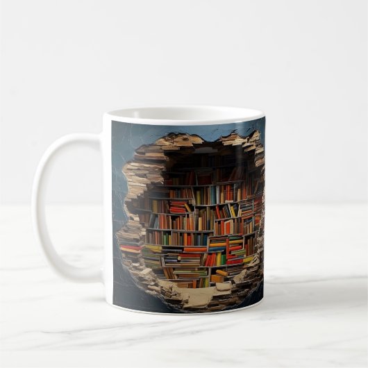 Mug with book design koffiemok (Links)