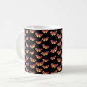 Mug with butterflies on black background koffiemok (Voorkant links)