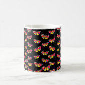 Mug with butterflies on black background koffiemok (Center)
