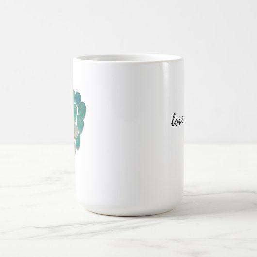 Mug with coastal theme sea glass koffiemok (Center)