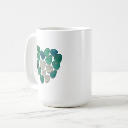 Mug with coastal theme sea glass koffiemok (Voorkant links)