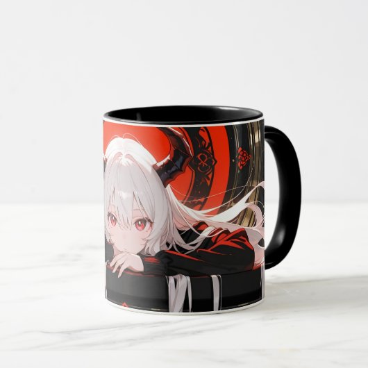 Mug with demonic anime girl mok (Voorkant rechts)