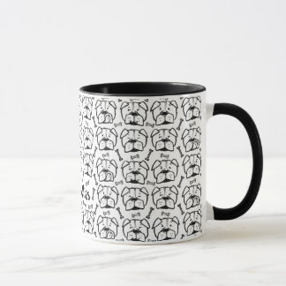 Mug with english bulldog pattern mok