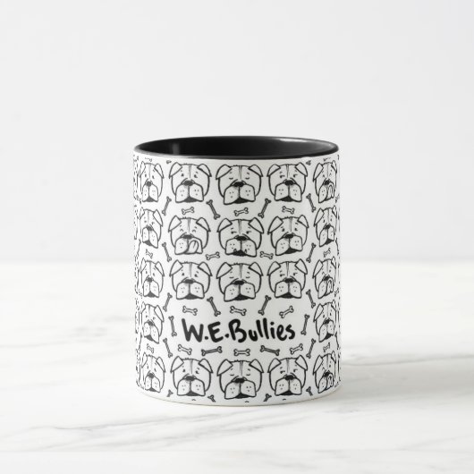 Mug with english bulldog pattern mok (Midden)