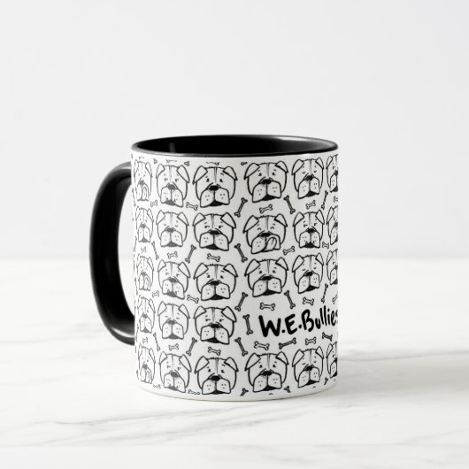 Mug with english bulldog pattern mok (Voorkant links)
