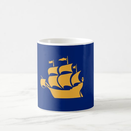 Mug with Flag of Quebec City, Canada Koffiemok (Center)