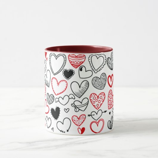 Mug with hearts as a gift for mum mok (Midden)