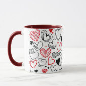 Mug with hearts as a gift for mum mok (Links)