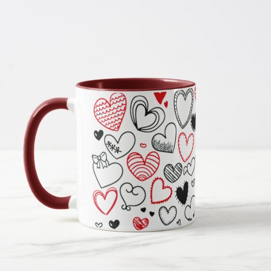 Mug with hearts as a gift for mum mok (Links)