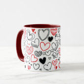 Mug with hearts as a gift for mum mok (Voorkant links)
