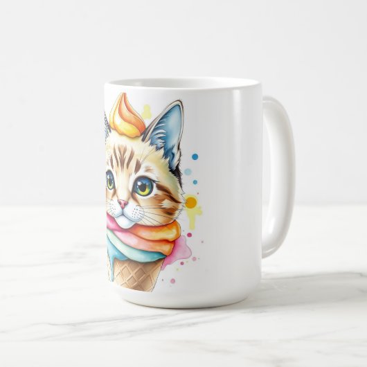 Mug with ice-cream and cat koffiemok (Voorkant rechts)