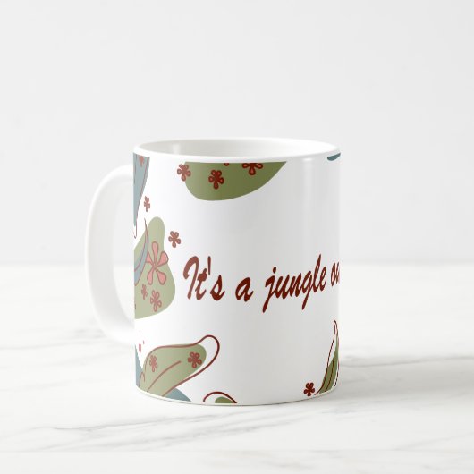 Mug with 'It's a jungle out there' design Koffiemok (Voorkant links)