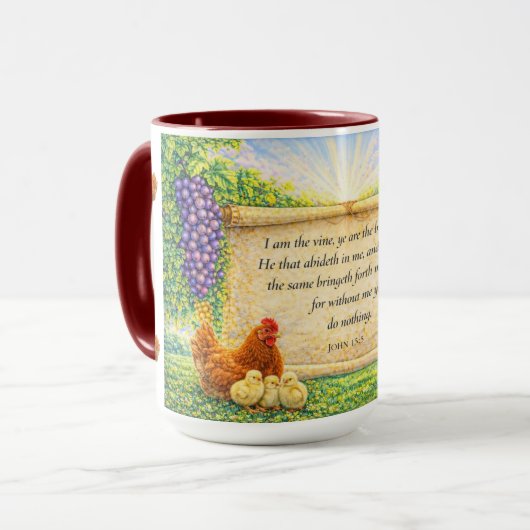 Mug with John 15:5 Scripture Mok (Voorkant links)