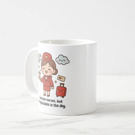 Mug with kawaii stewardess  koffiemok (Voorkant links)