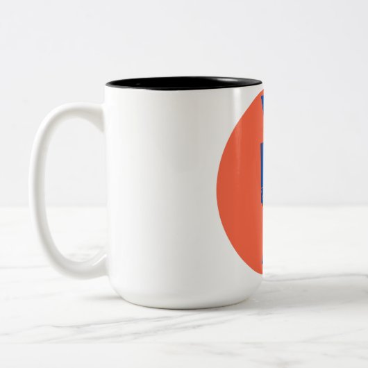 mug with logo tweekleurige koffiemok (Links)