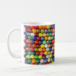 Mug with multi-colored crayon pattern koffiemok