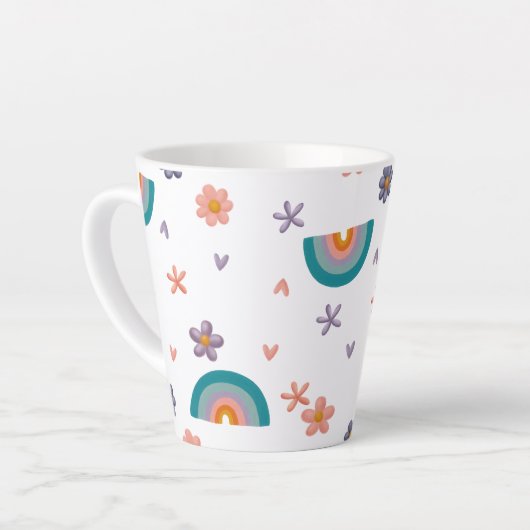 Mug with Rainbow and Stars – Cute Aesthetic Design Latte Mok (Linkerhoek)