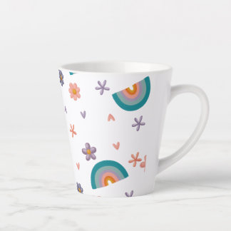 Mug with Rainbow and Stars – Cute Aesthetic Design Latte Mok