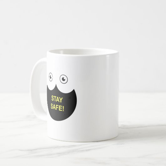 Mug with Stay Safe message Koffiemok (Voorkant links)
