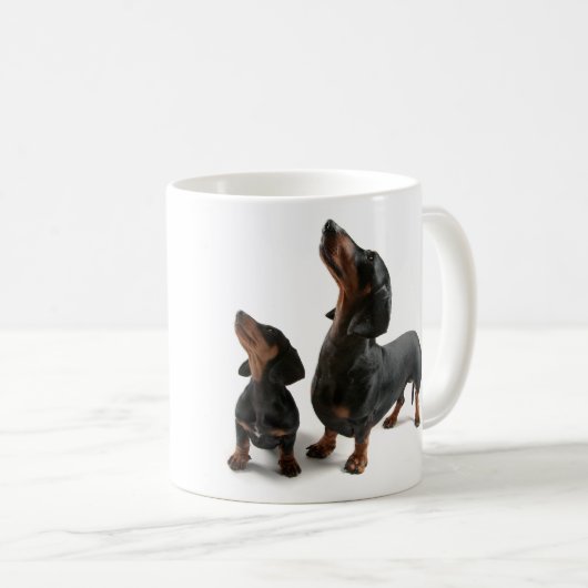 Mug with two dogs, dachshund koffiemok (Voorkant rechts)