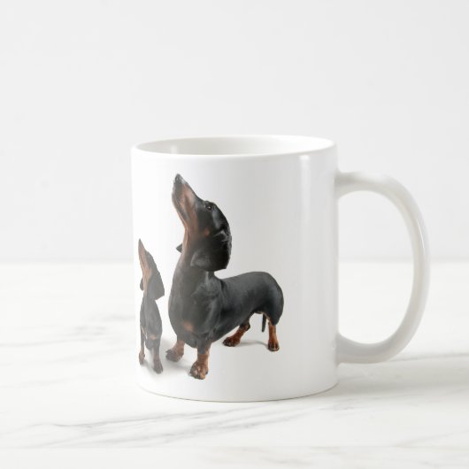 Mug with two dogs, dachshund koffiemok (Rechts)