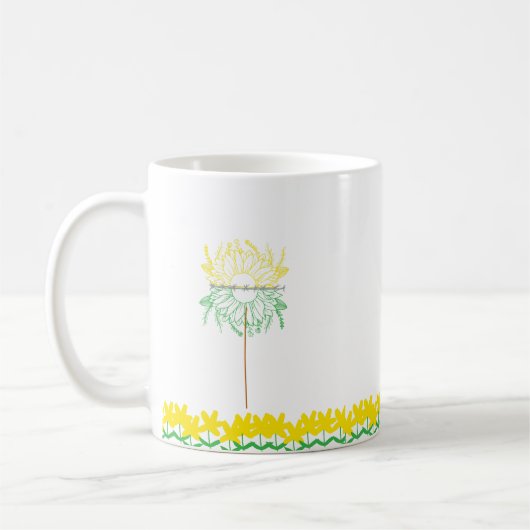 Mug with yellow Flowers Koffiemok (Links)