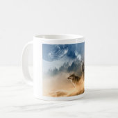 Mug, WOOD SCREEN, howling wolf, photo  Koffiemok (Voorkant links)