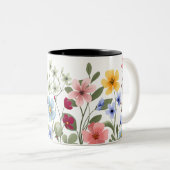 Mug Wrap, Sublimation Design Flowers Tweekleurige Koffiemok (Voorkant rechts)