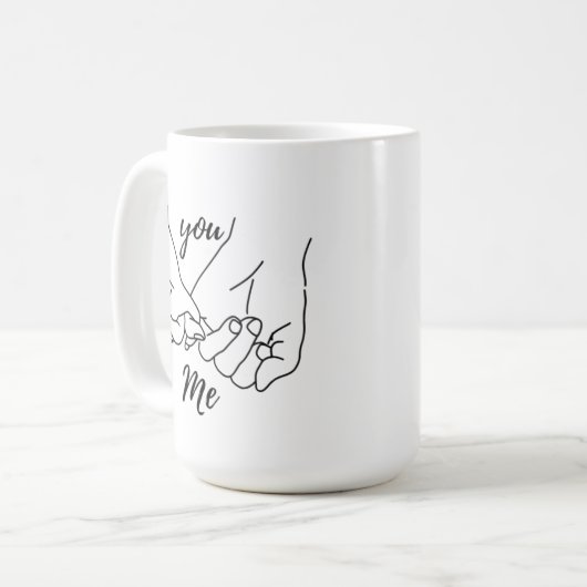 Mug You & Me Pinky Promise – Anniversary & Valenti Koffiemok (Voorkant links)