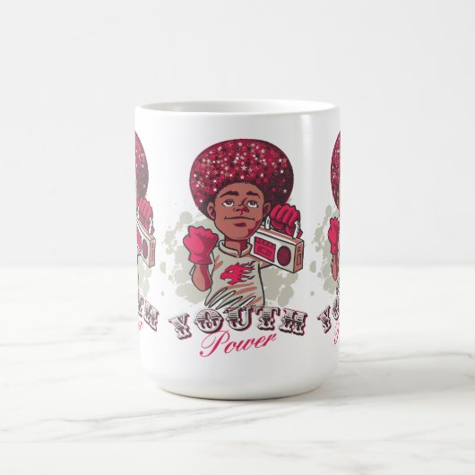 Mug – YOUTH Power Afro & Boombox Urban Design Koffiemok (Center)