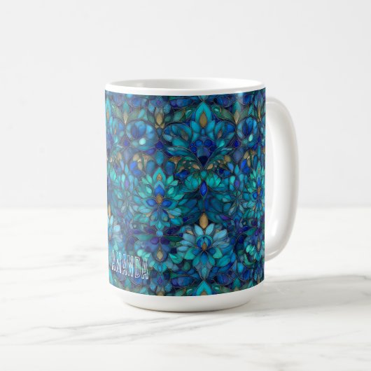 MugCustomizable Stained Glass Pattern  Koffiemok (Voorkant rechts)