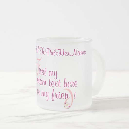 mugElegance_First Mijn aangepaste tekst Matglas Koffiemok (Voorkant rechts)