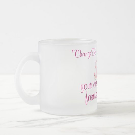 mugElegance_First Mijn aangepaste tekst Matglas Koffiemok (Links)