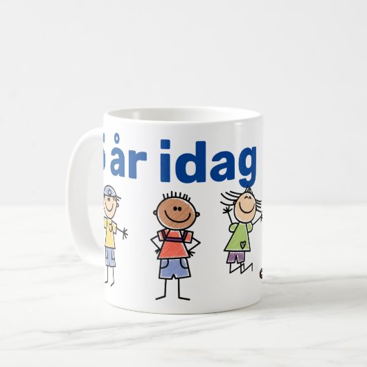 Mugg 5 år idag koffiemok (Voorkant links)