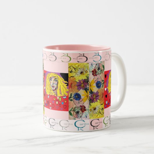 Mugg Carita K design Tweekleurige Koffiemok (Voorkant rechts)