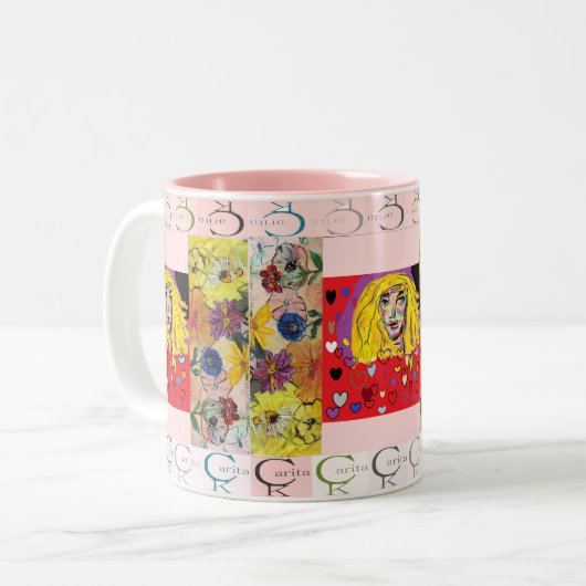 Mugg Carita K design Tweekleurige Koffiemok (Voorkant links)