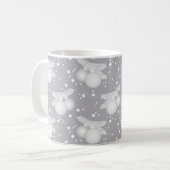 Mugg med julgranskulor, grå koffiemok (Voorkant links)