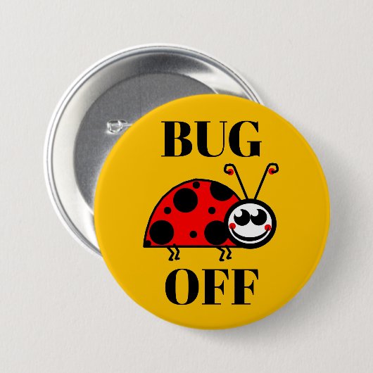 Muggen Uit Knop Koelkast Ronde Button 7,6 Cm (Voorkant /achterkant)