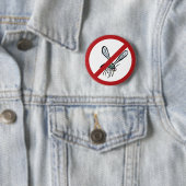 muggen verboden! ronde button 5,7 cm (In situ)