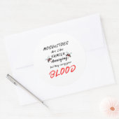 Muggen zijn net familie. ronde sticker (Envelop)