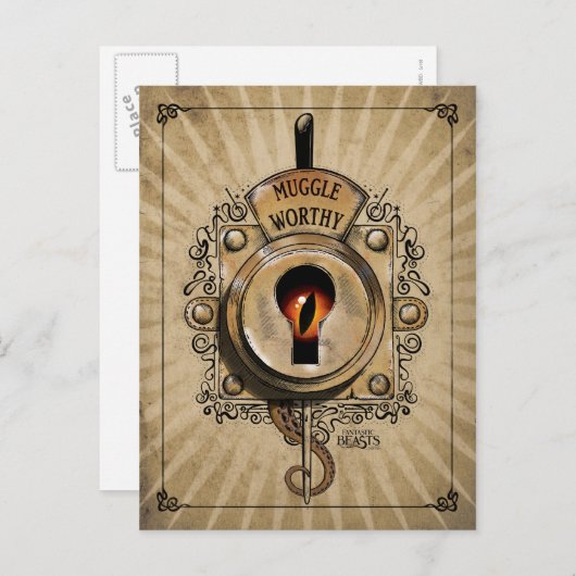 MUGGLE WORTHY™ Lock Briefkaart (Voorkant / Achterkant)