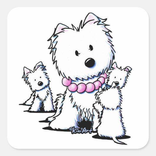 Muggles, mam en jongen vierkante sticker (Voorkant)